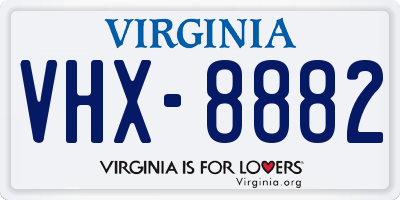 VA license plate VHX8882