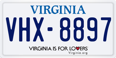 VA license plate VHX8897