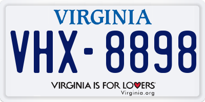 VA license plate VHX8898