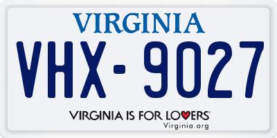 VA license plate VHX9027
