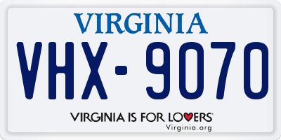 VA license plate VHX9070