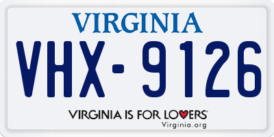 VA license plate VHX9126