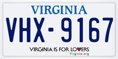 VA license plate VHX9167
