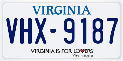 VA license plate VHX9187