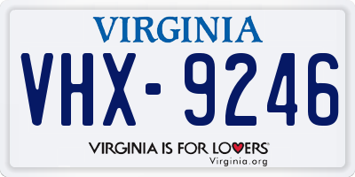 VA license plate VHX9246