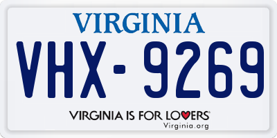 VA license plate VHX9269