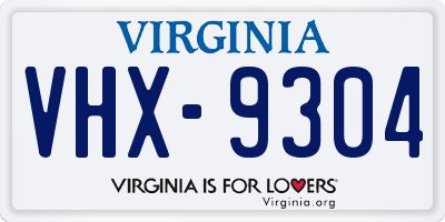 VA license plate VHX9304