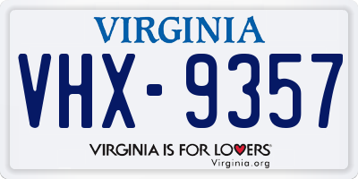 VA license plate VHX9357