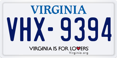 VA license plate VHX9394