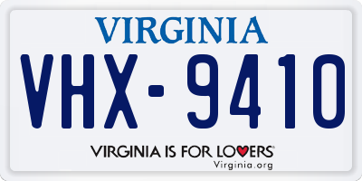 VA license plate VHX9410