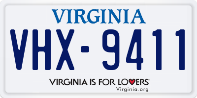 VA license plate VHX9411