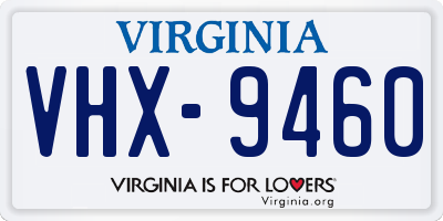 VA license plate VHX9460
