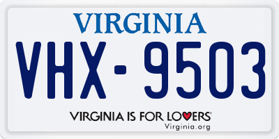 VA license plate VHX9503