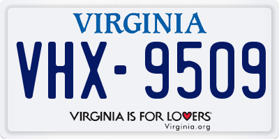 VA license plate VHX9509