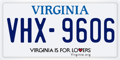 VA license plate VHX9606