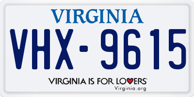 VA license plate VHX9615