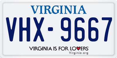 VA license plate VHX9667