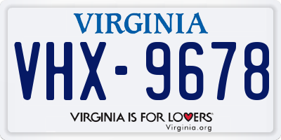 VA license plate VHX9678