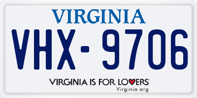 VA license plate VHX9706