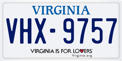 VA license plate VHX9757