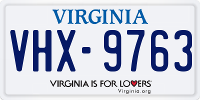 VA license plate VHX9763
