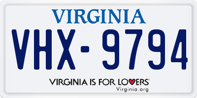 VA license plate VHX9794