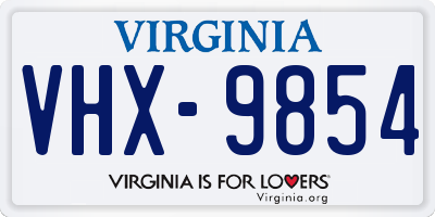 VA license plate VHX9854