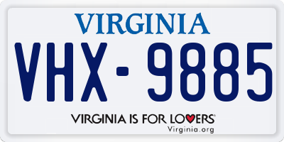 VA license plate VHX9885