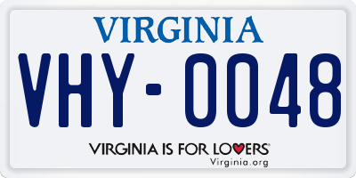 VA license plate VHY0048