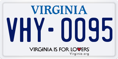 VA license plate VHY0095