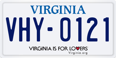 VA license plate VHY0121