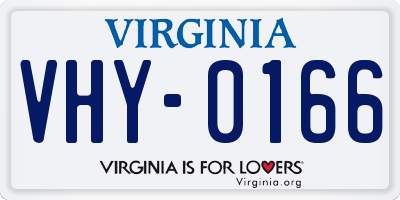 VA license plate VHY0166