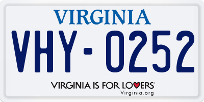 VA license plate VHY0252