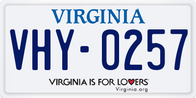 VA license plate VHY0257