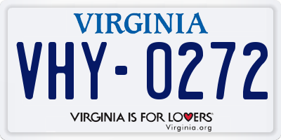 VA license plate VHY0272