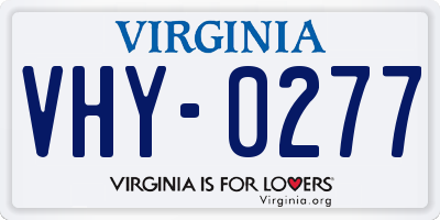 VA license plate VHY0277