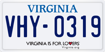 VA license plate VHY0319