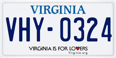 VA license plate VHY0324