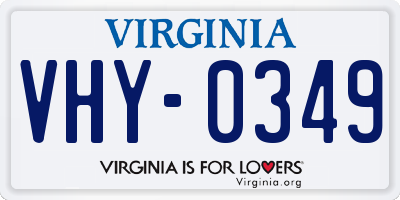 VA license plate VHY0349