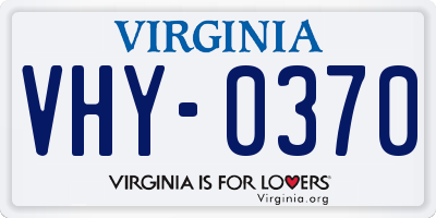 VA license plate VHY0370