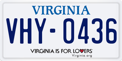 VA license plate VHY0436