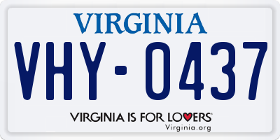 VA license plate VHY0437