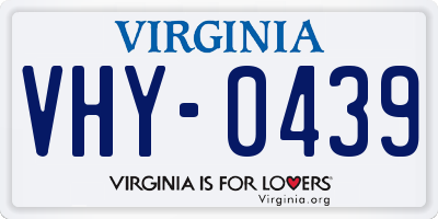VA license plate VHY0439