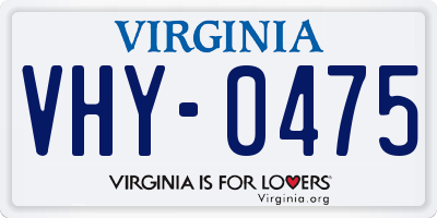 VA license plate VHY0475
