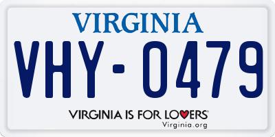 VA license plate VHY0479