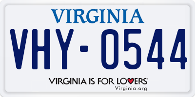 VA license plate VHY0544