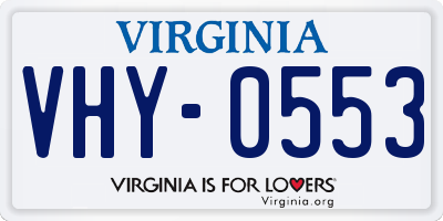 VA license plate VHY0553