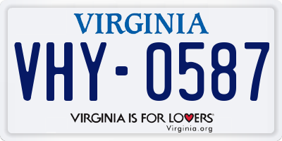 VA license plate VHY0587
