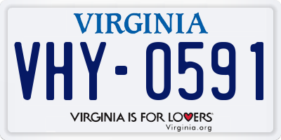 VA license plate VHY0591