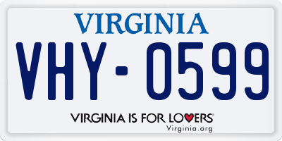 VA license plate VHY0599